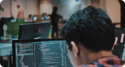 man programming image